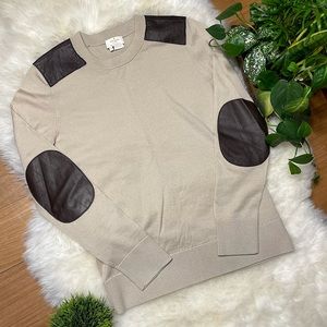 Kate Spade Wool Sweater with Sheepskin Leather Details, Size Medium